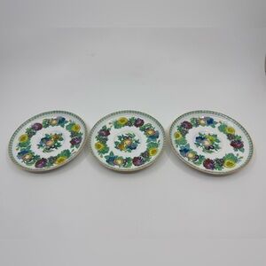 Spode Copeland Y1705 Floral/Fruit Saucers Set Of 3